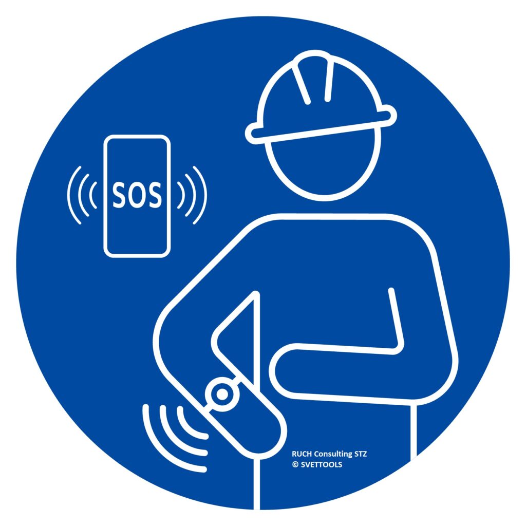 Gebotszeichen Totmannmelder für Alleinarbeit und Alleinarbeitsplätze RUCH GmbH STZ (c)SVETTOOLS