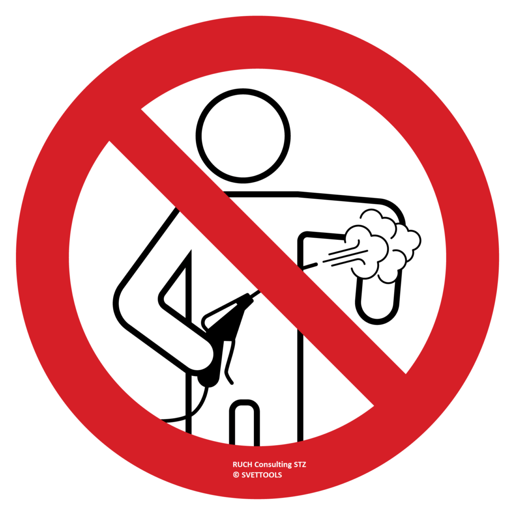 Gebotszeichen Abblasen mit Druckluft RUCH GmbH STZ (c)SVETTOOLS