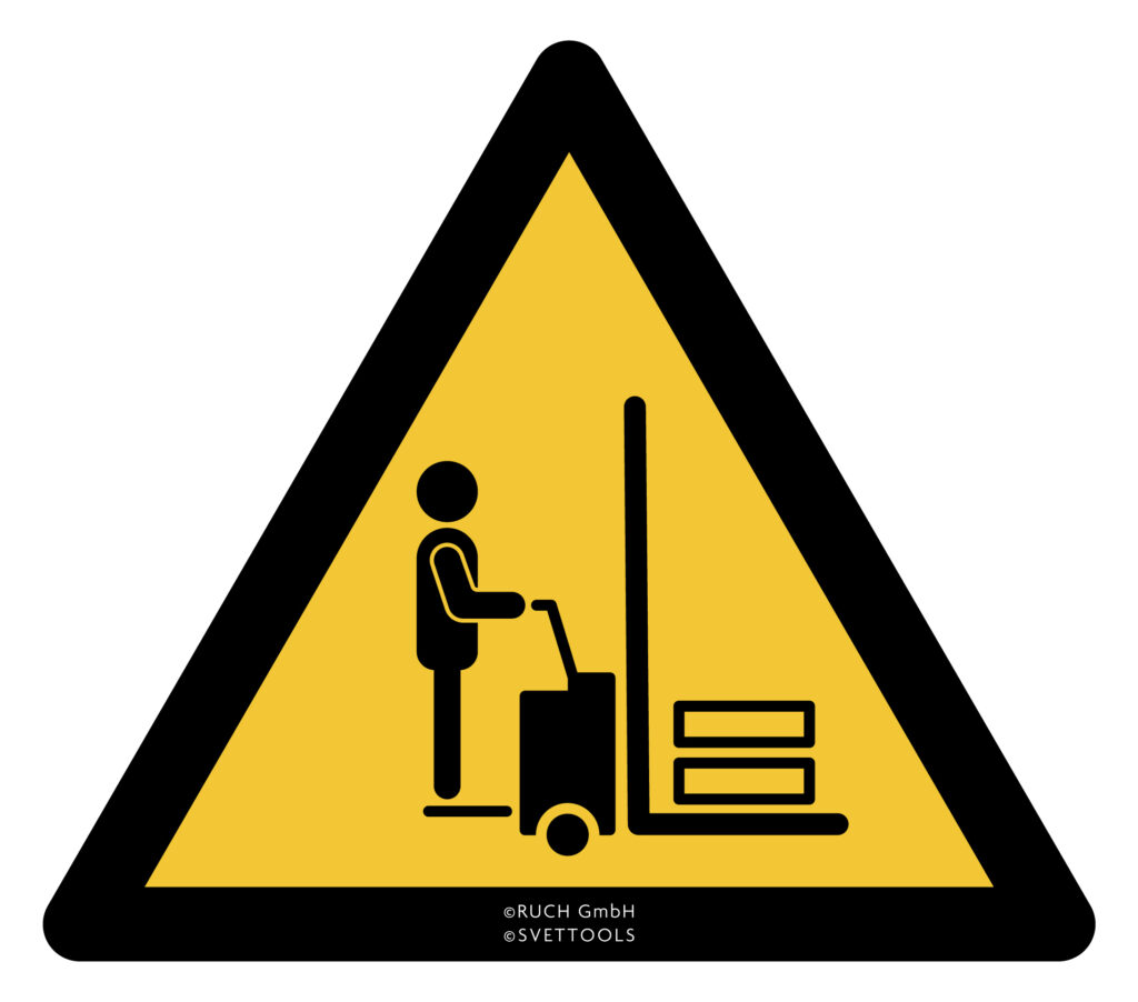 Warnt vor Deichselstapler, Flurförderfahrzeugen, E-Ameise, Stapler