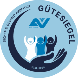 Gütesiegel der AUVA Die RUCH GmbH erhält das AUVA Gütesiegel "sicher und gesund arbeiten"